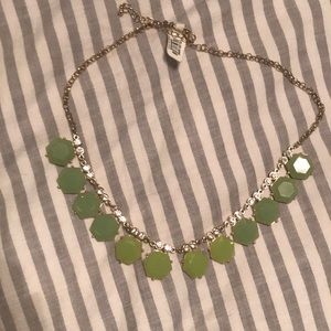 Green hexagon necklace